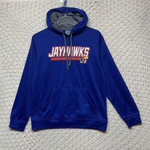 Jayhawks The University Of Kansa Hoodie Men's Size M Blue Red Pullover Sweater
